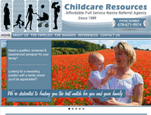 Tablet Screenshot of childcareresources.com